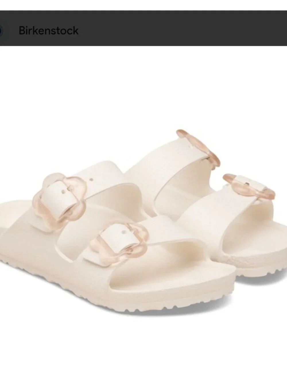Birkenstock Kid Arizona Flower Sandals EVA Double Strap Eggshell EU 32  US 1-1.5